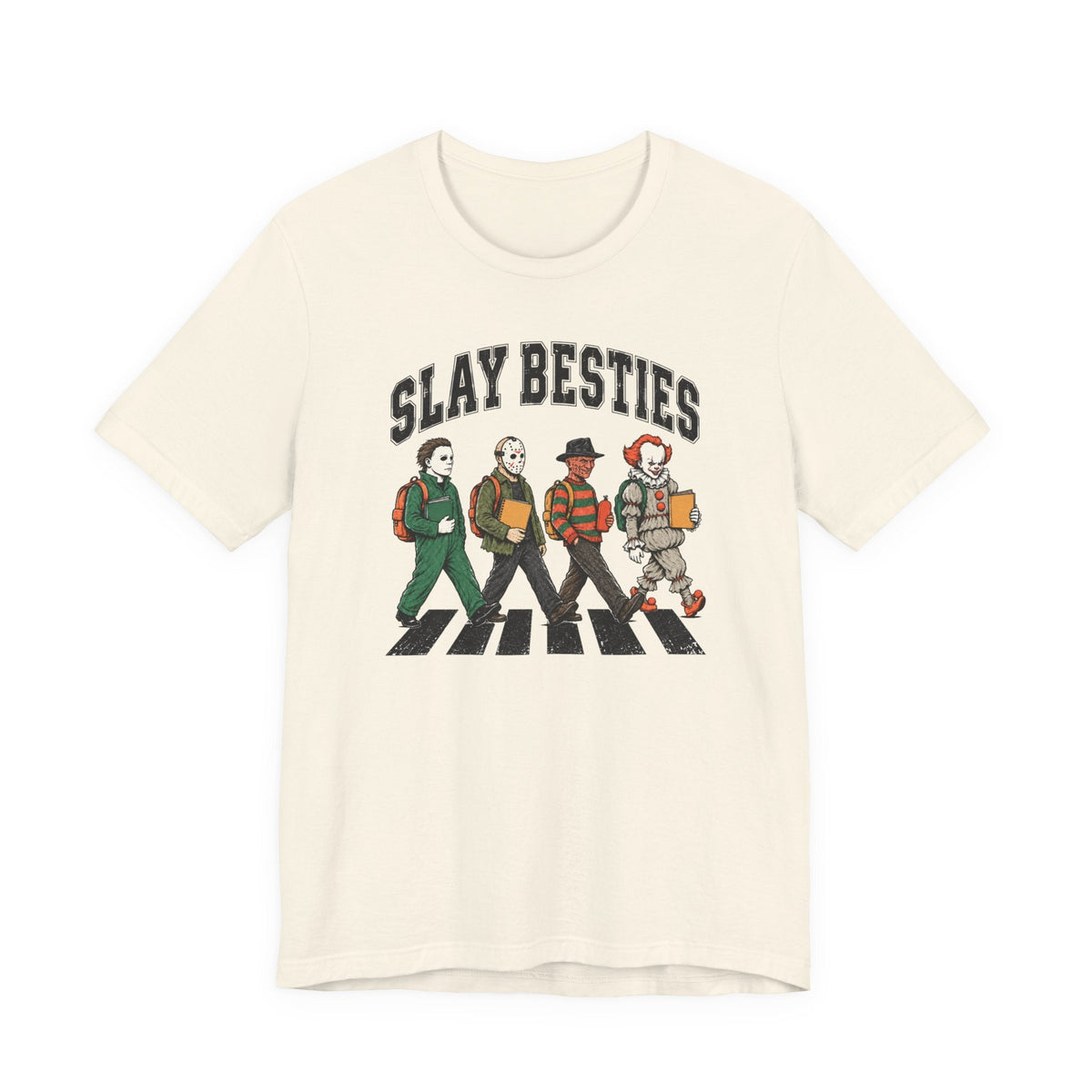 "Slay Besties Horror" Funny Halloween Teacher T-shirt - Teacher Care Crate-T-Shirt