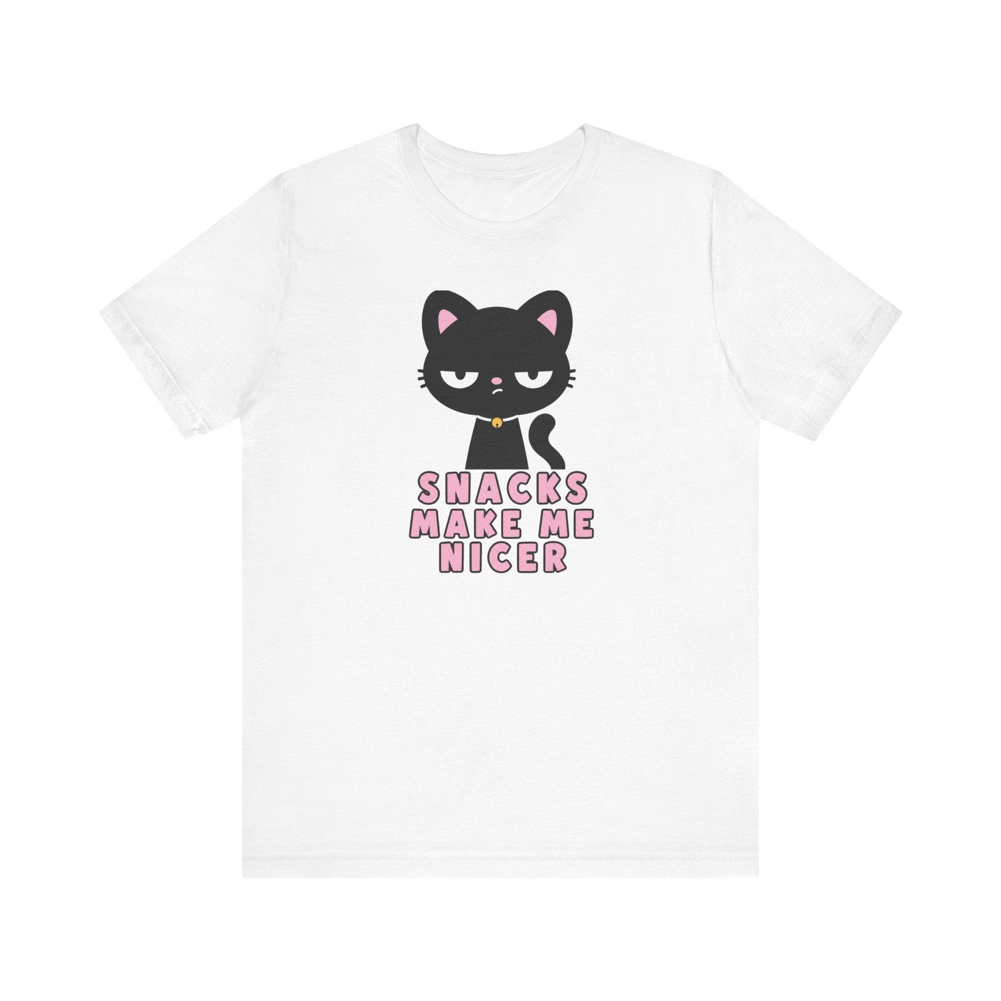 "Snacks Make Me Nicer" Black Cat Teacher T-shirt - Teacher Care Crate-T-Shirt