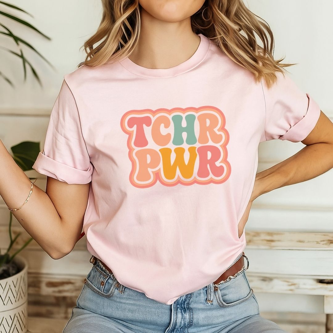 "TCHR PWR" Teacher T-shirt - Teacher Care Crate-T-Shirt