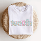 "Teach" Coquette Pattern Teacher T-shirt - Teacher Care Crate - T-Shirt