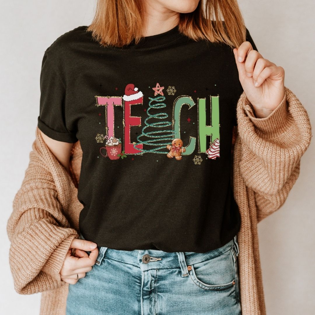 "TEACH" Festive Teacher T-shirt - Teacher Care Crate - T-Shirt