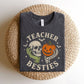 "Teacher Besties" Halloween Hands Teacher T-shirt - Teacher Care Crate-T-Shirt