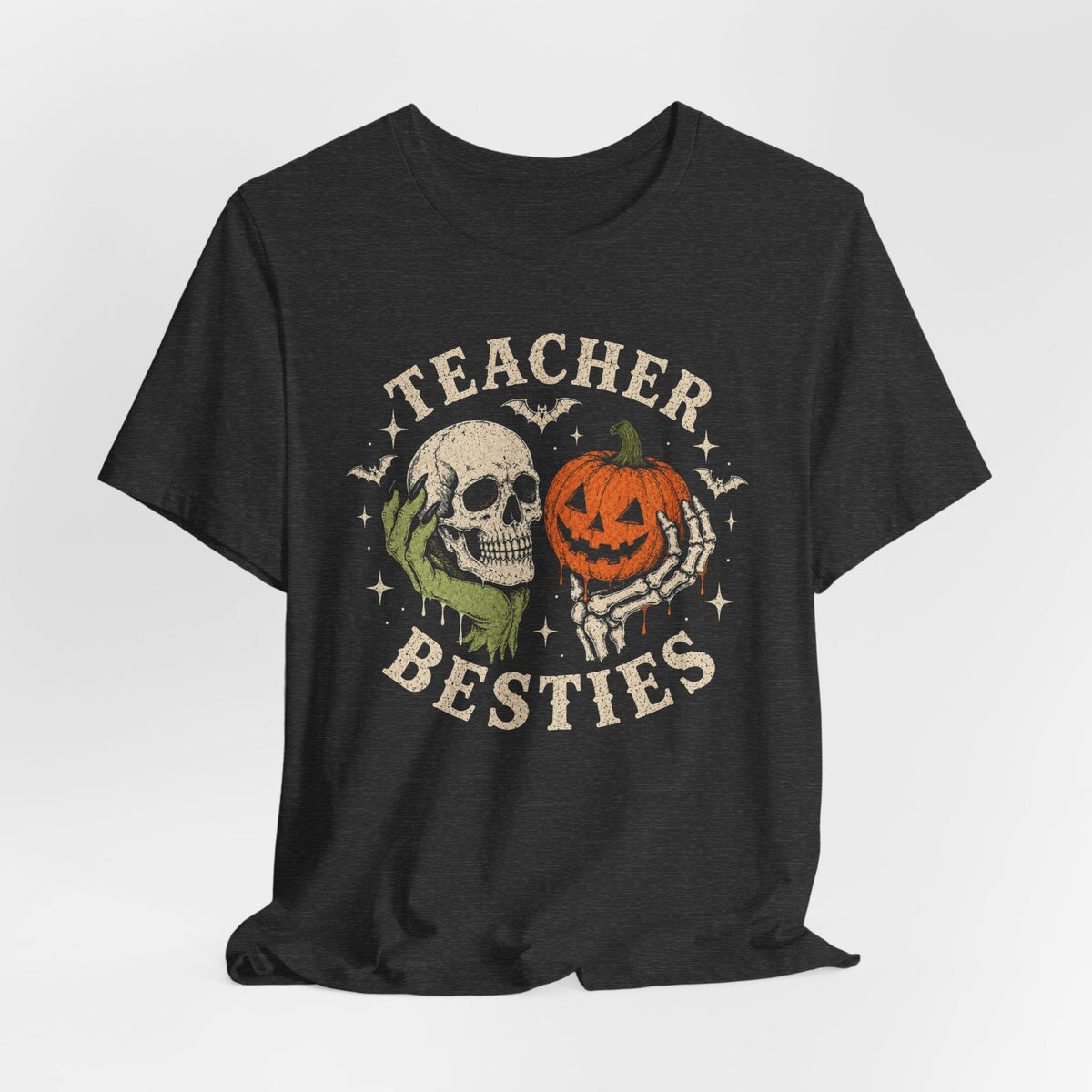 "Teacher Besties" Halloween Hands Teacher T-shirt - Teacher Care Crate-T-Shirt