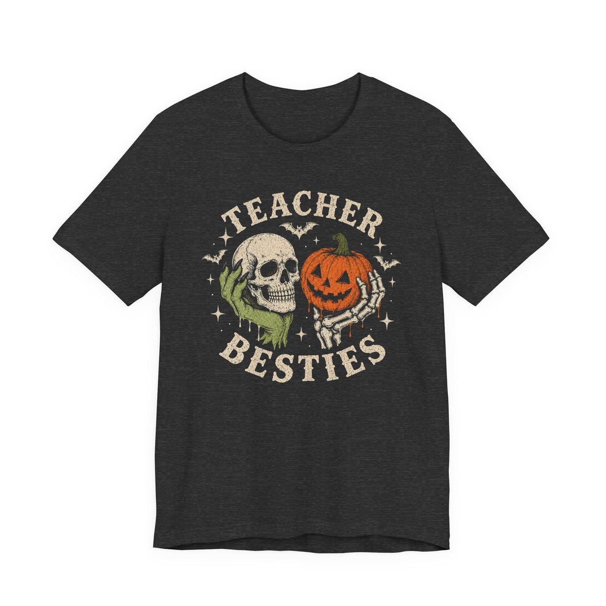 "Teacher Besties" Halloween Hands Teacher T-shirt - Teacher Care Crate-T-Shirt