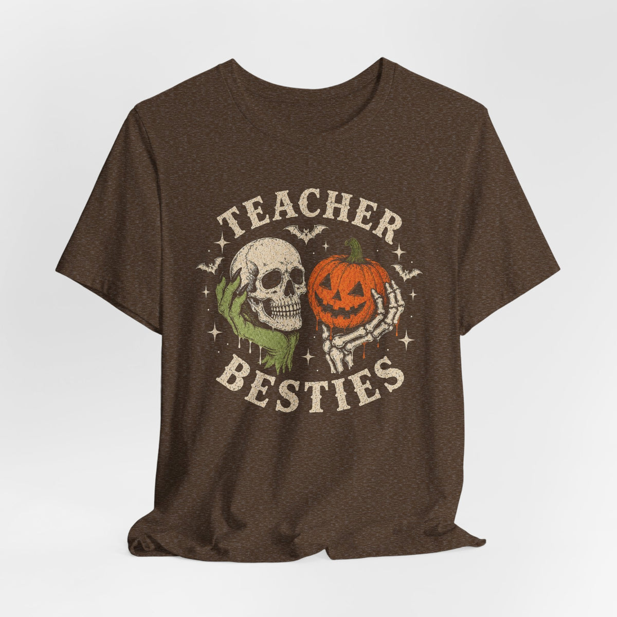 "Teacher Besties" Halloween Hands Teacher T-shirt - Teacher Care Crate-T-Shirt