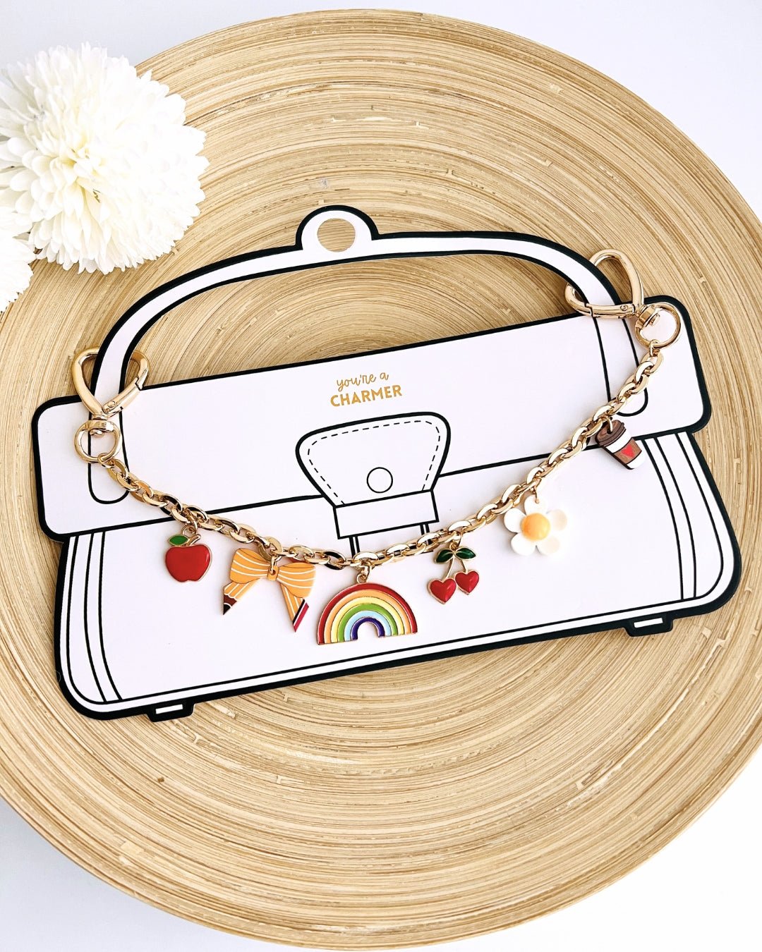 Teacher Charms Bag Chain - Teacher Care Crate - 