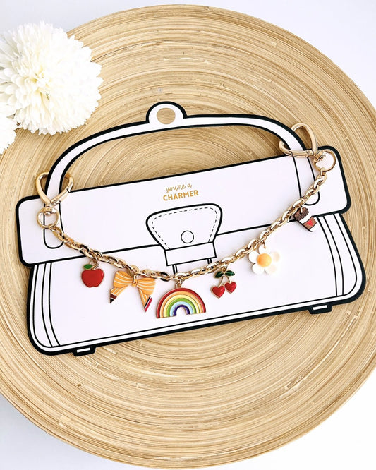 Teacher Charms Bag Chain - Teacher Care Crate - 