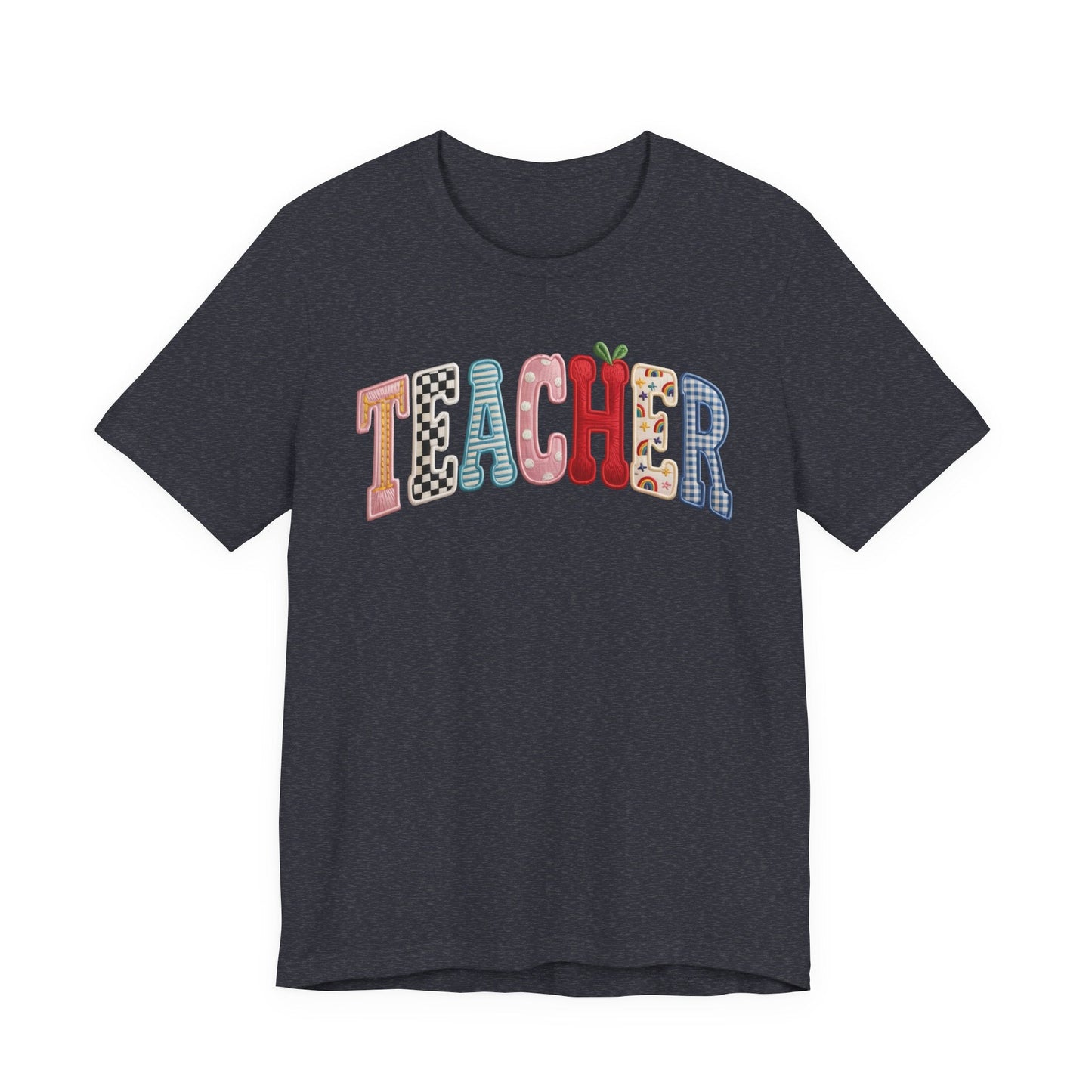 "Teacher" Mixed Patches Teacher T-shirt - Teacher Care Crate-T-Shirt
