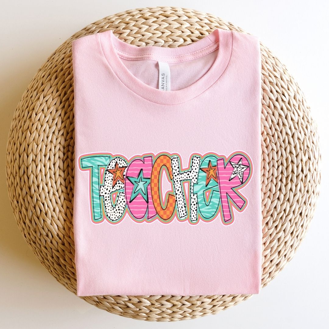 "Teacher Stars & Dots" Teacher T-shirt - Teacher Care Crate - T-Shirt
