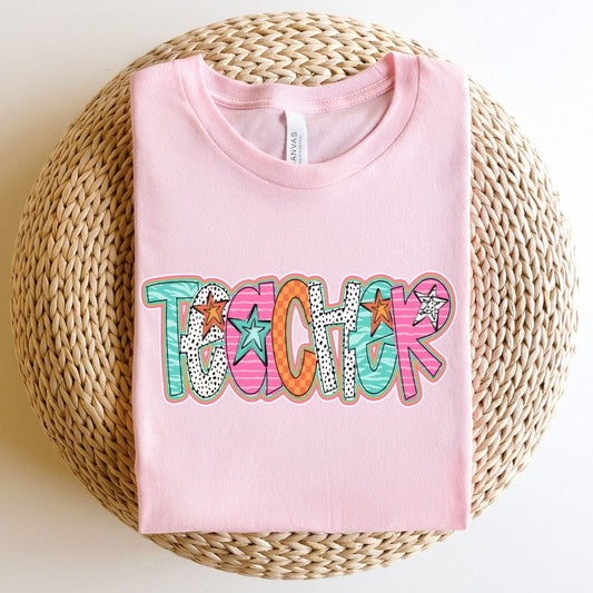 "Teacher Stars & Dots" Teacher T-shirt - Teacher Care Crate - T-Shirt