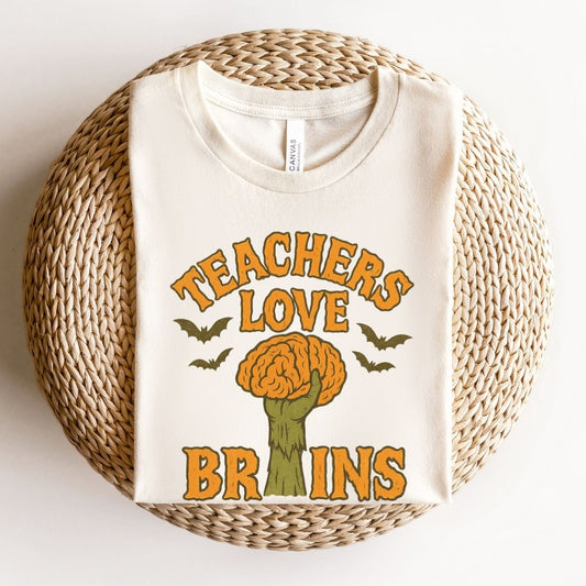 "Teachers Love Brains" Zombie Teacher T-shirt - Teacher Care Crate - T-Shirt