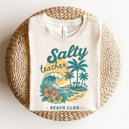 Salty Teacher Beach Club Teacher Tee Club shirt