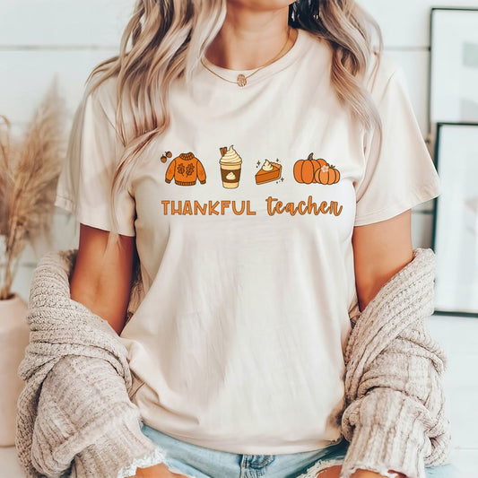 "Thankful Teacher" Favorite Items Teacher T-shirt - Teacher Care Crate - T-Shirt