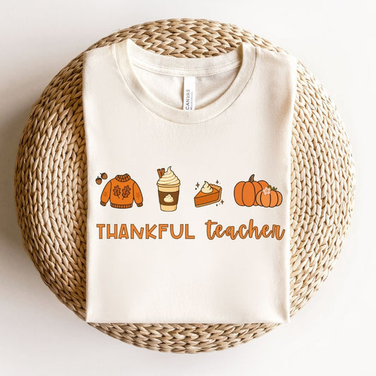 "Thankful Teacher" Favorite Items Teacher T-shirt - Teacher Care Crate - T-Shirt
