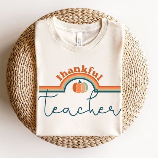 "Thankful Teacher" Retro Teacher T-shirt - Teacher Care Crate - T-Shirt