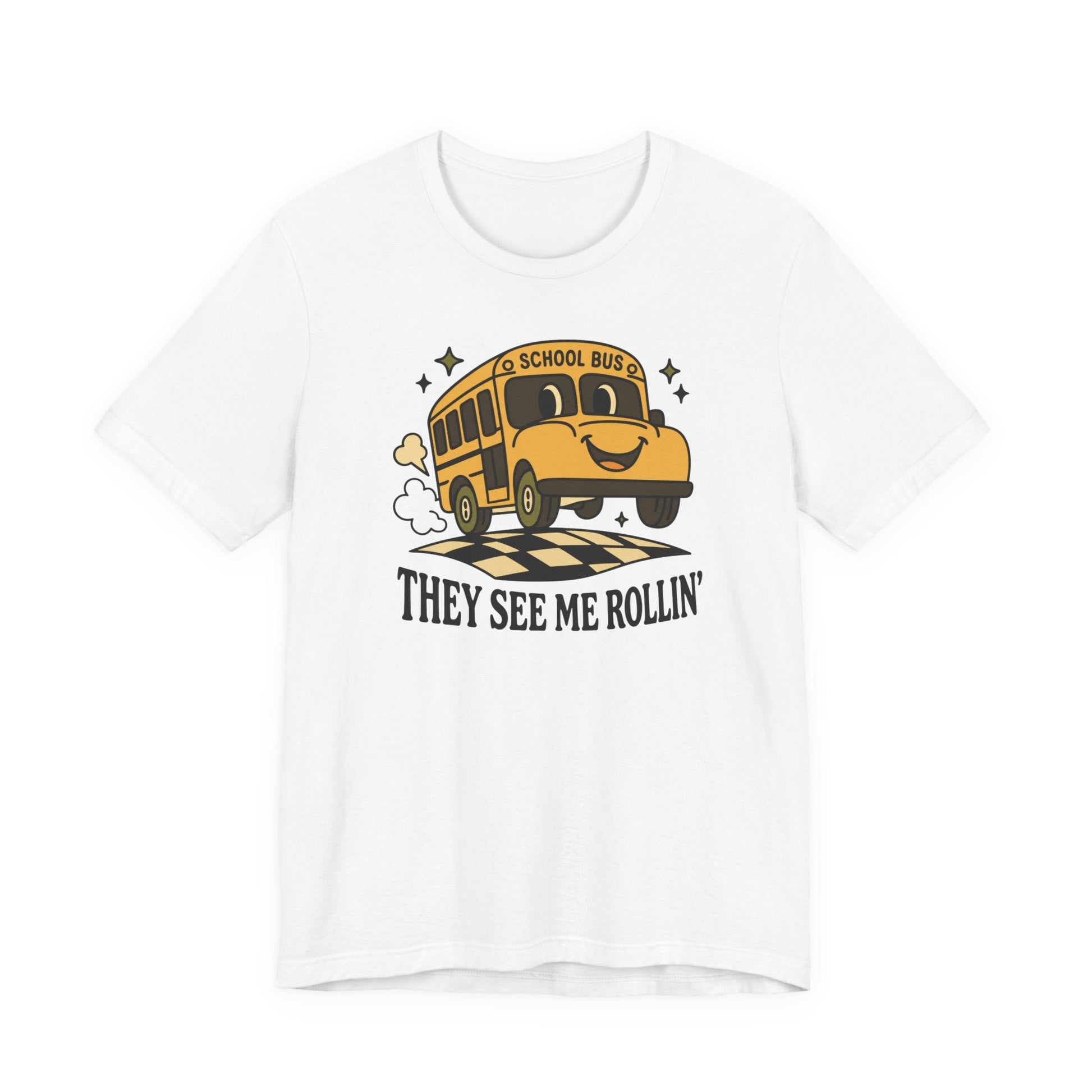 "They See Me Rollin'" School Bus Teacher T-shirt - Teacher Care Crate-T-Shirt