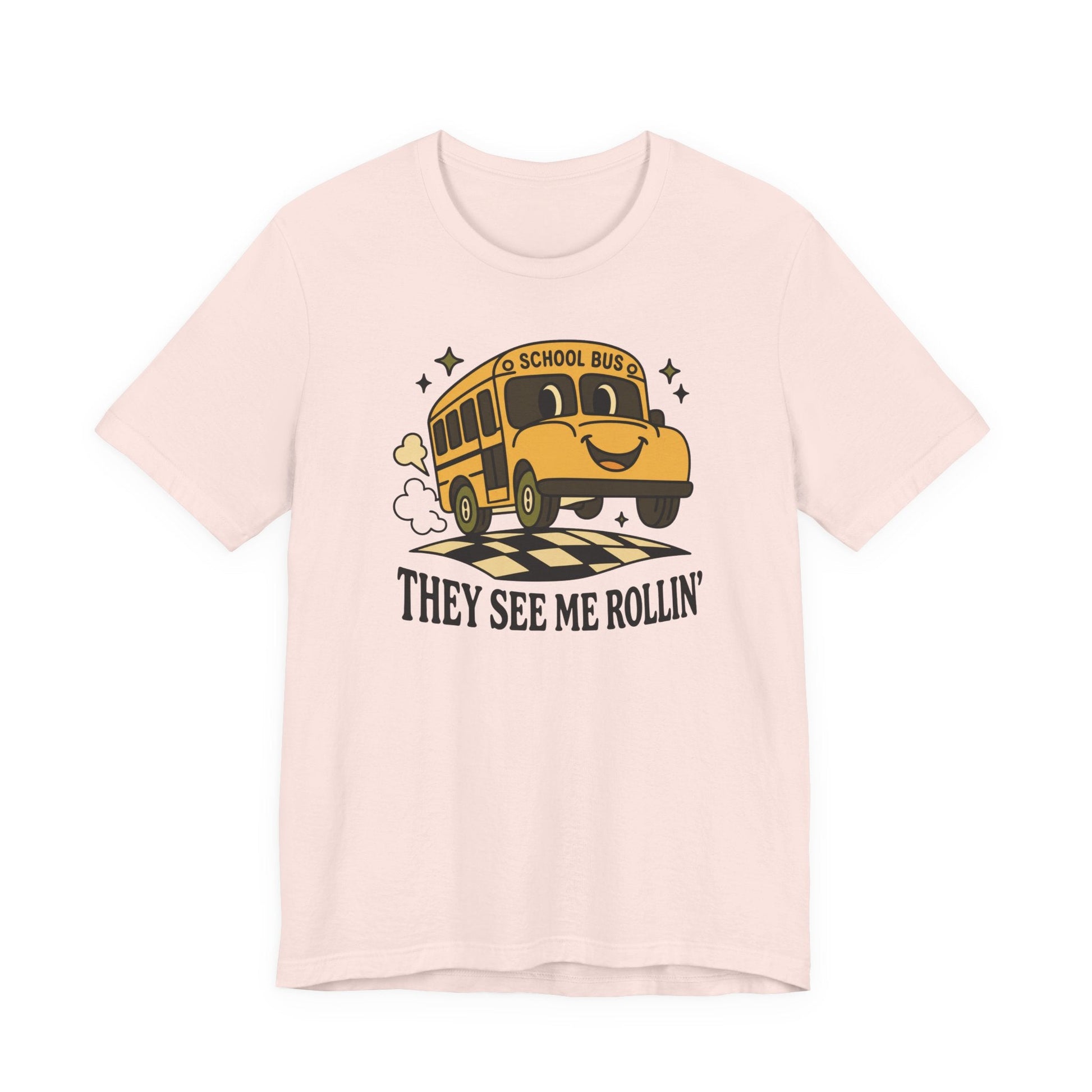 "They See Me Rollin'" School Bus Teacher T-shirt - Teacher Care Crate-T-Shirt