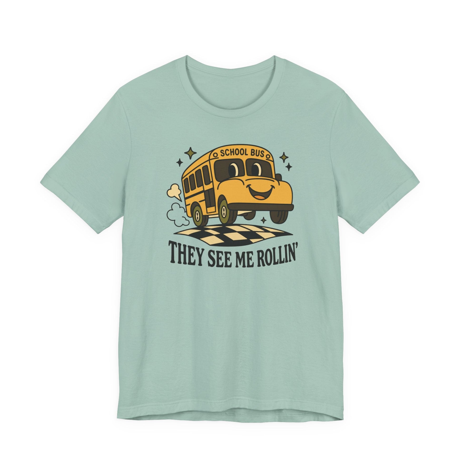 "They See Me Rollin'" School Bus Teacher T-shirt - Teacher Care Crate-T-Shirt