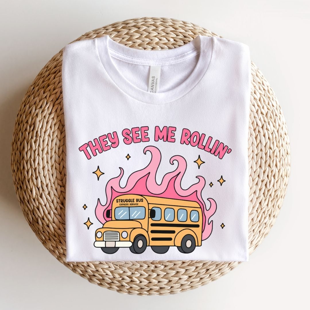 "They See Me Rollin'" Struggle Bus Teacher T-shirt - Teacher Care Crate-T-Shirt