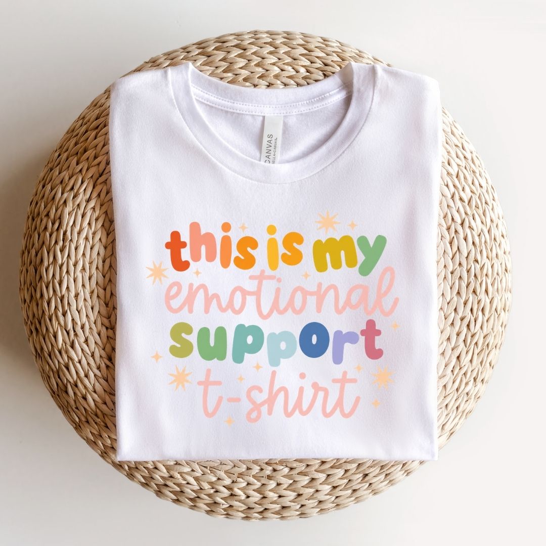 "This Is My Emotional Support T-Shirt" Teacher T-shirt - Teacher Care Crate-T-Shirt