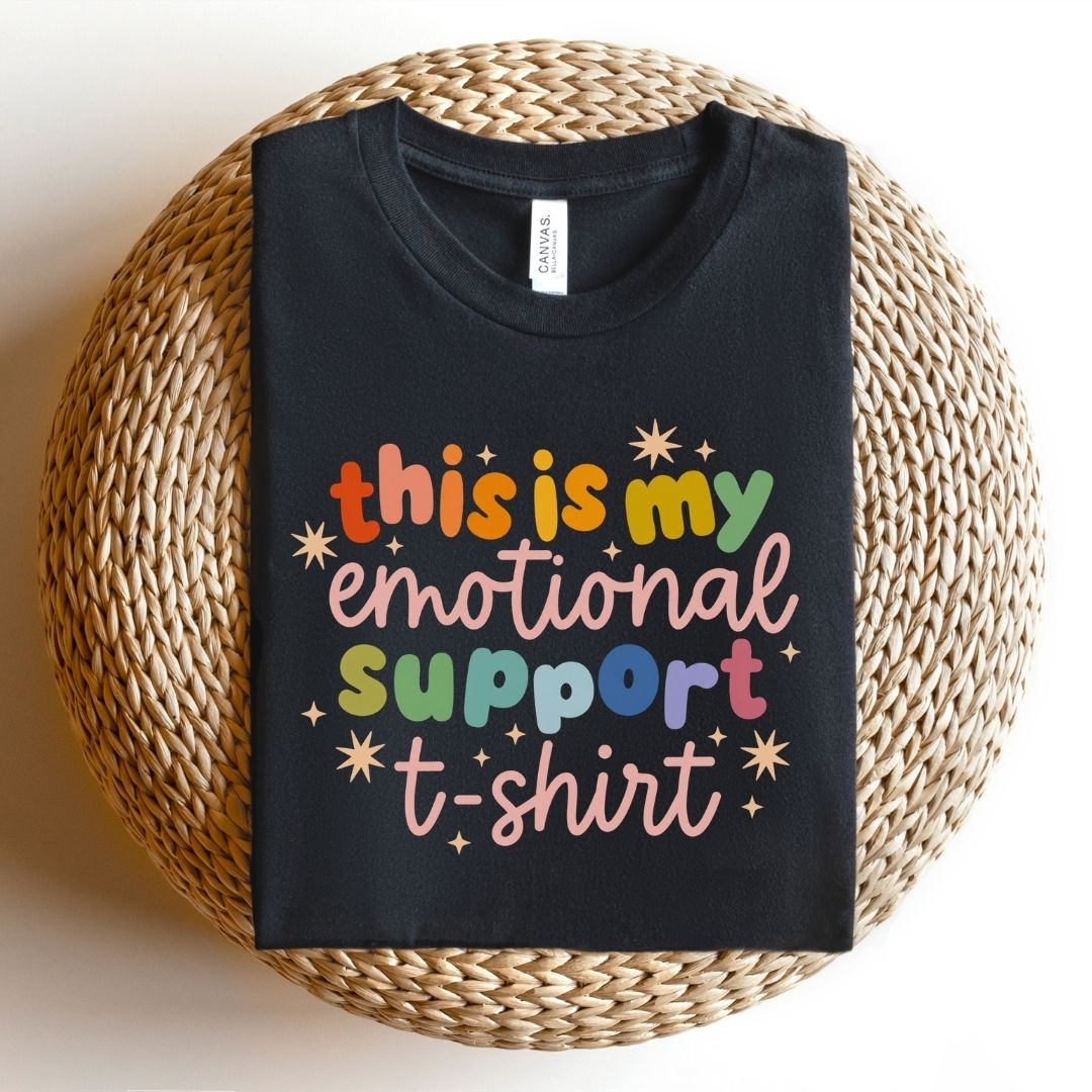 "This Is My Emotional Support T-Shirt" Teacher T-shirt - Teacher Care Crate-T-Shirt