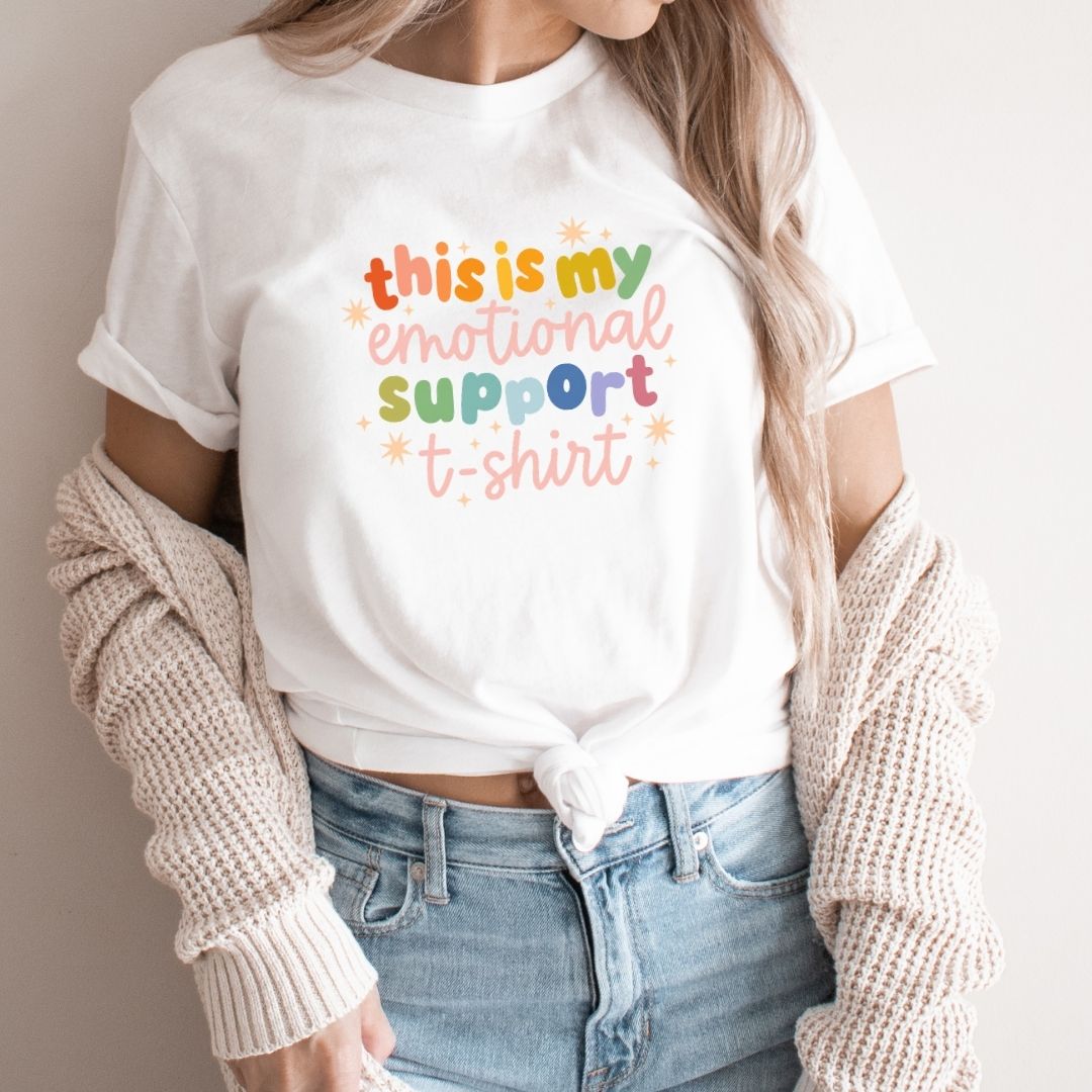 "This Is My Emotional Support T-Shirt" Teacher T-shirt - Teacher Care Crate-T-Shirt