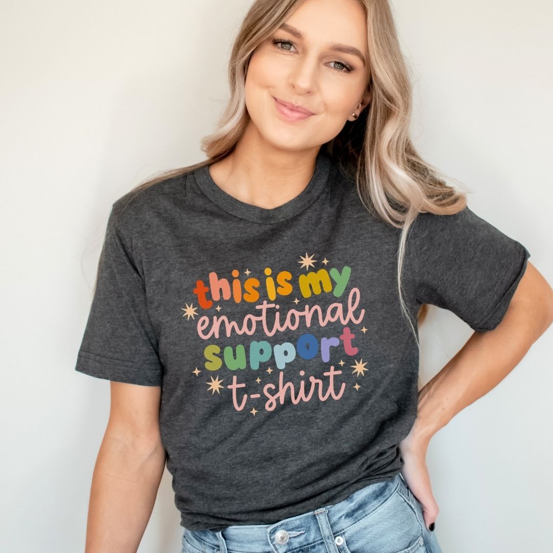 "This Is My Emotional Support T-Shirt" Teacher T-shirt - Teacher Care Crate-T-Shirt
