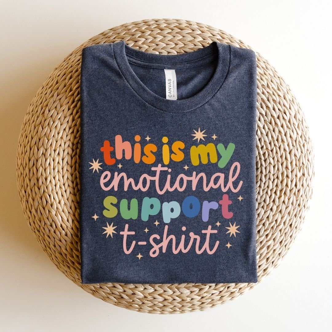 "This Is My Emotional Support T-Shirt" Teacher T-shirt - Teacher Care Crate-T-Shirt