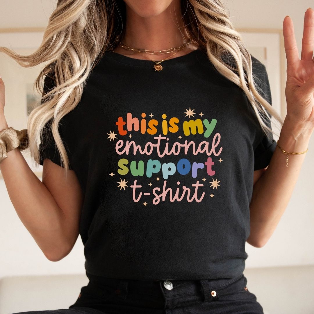 "This Is My Emotional Support T-Shirt" Teacher T-shirt - Teacher Care Crate-T-Shirt