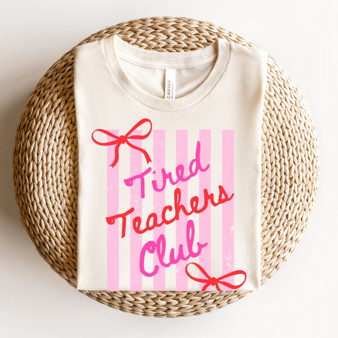 "Tired Teachers Club" Distressed Teacher T-shirt - Teacher Care Crate - T-Shirt