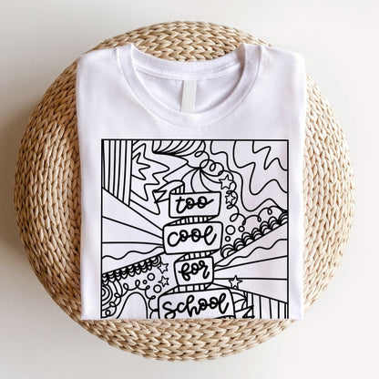 "Too Cool for School" Black & White Teacher T-shirt - Teacher Care Crate - T-Shirt