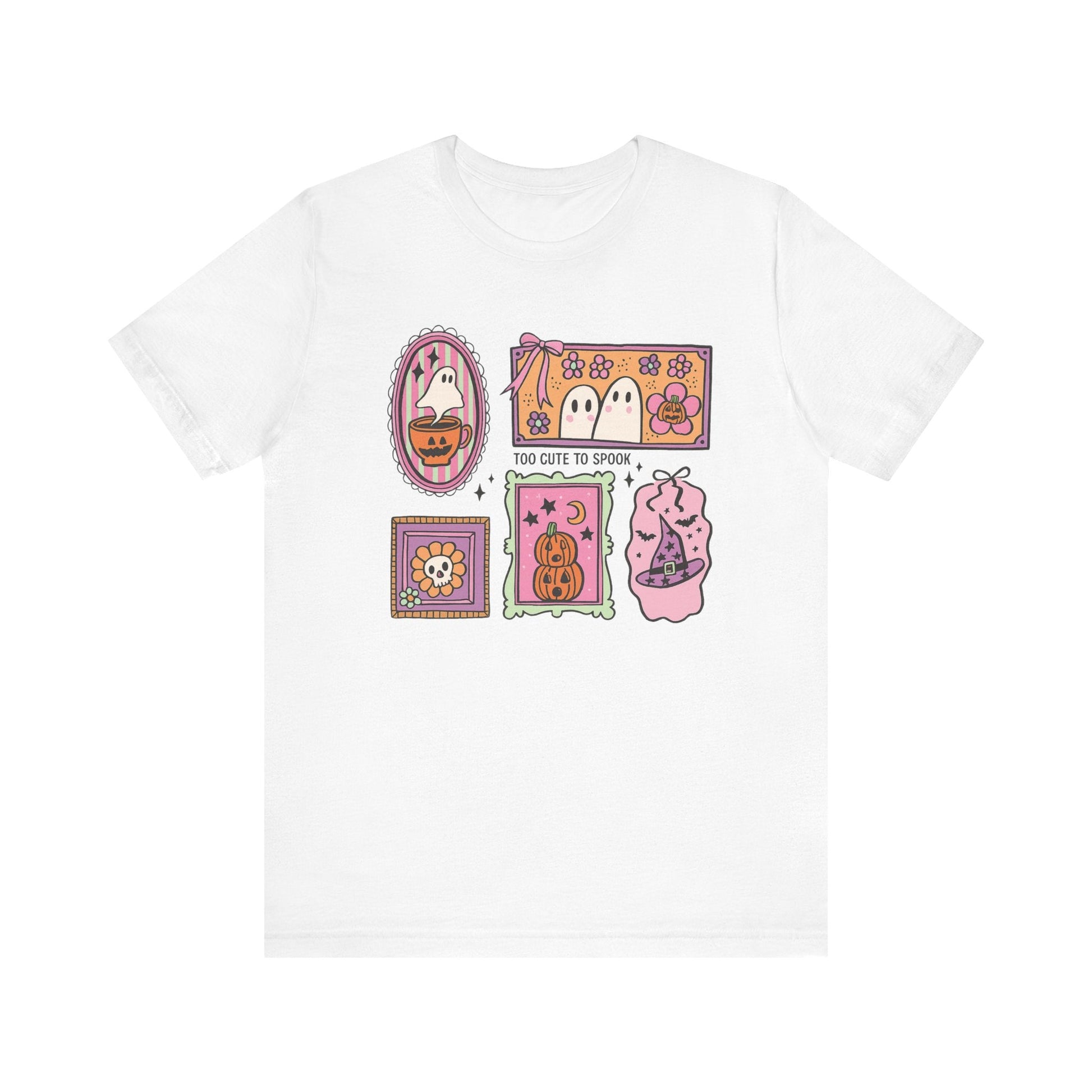 "Too Cute To Spook" Collage Halloween Teacher T-shirt - Teacher Care Crate - T-Shirt