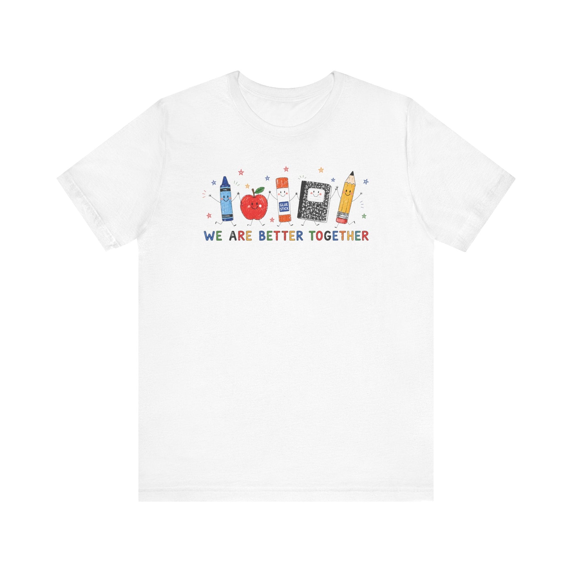 "We Are Better Together" Cute Doodles Teacher T-shirt - Teacher Care Crate-T-Shirt