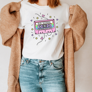 'Old School' 90's Cassette Tape Retro Teacher Shirt