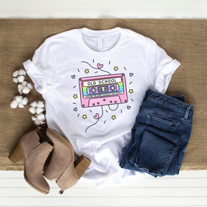 'Old School' 90's Cassette Tape Retro Teacher Shirt