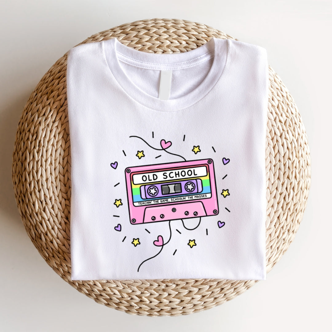 "Old School" 90's Cassette Tape Retro Teacher Shirt