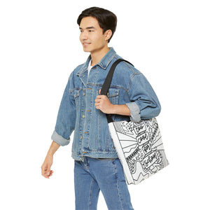 "Too Cool For School" Black & White Adjustable Tote Bag